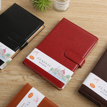 Business leather notebook PU magnetic buckle notepad 25K Conference this record book stationery wholesale