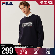 FILA Fila mens pullover sweater 2021 spring new fashion sports film printing casual tide sweater men