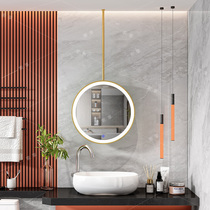 Smart bathroom mirror Hotel Minjuku toilet ceiling hanging mirror Touchscreen Round Mirror Light Extravagant custom leaning against wall