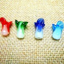 DIY loose beads glass cabbage Bai Cai Chinese knot accessories Red rope jewelry small pendant U disk key decoration Handmade diy