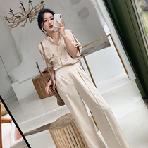 From a drop in the sense of wide leg pants show thin foreign satin wide leg pants women high waist Women summer pants thin women