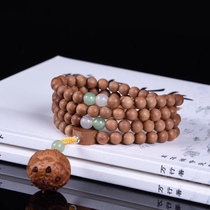 Red meat grade Indian old mountain sandalwood 6mm*108 bracelet womens wooden Buddha bead rosary (lotus seed)