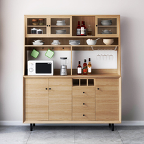 Solid Wood Dining Side Cabinet Modern Minima Light Lavish Storage Wine Cabinet Close To Wall Nordic Tea Water Cabinet Kitchen Cupboard Living Room Side Cabinet