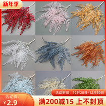 Wedding silk flower 7 fork beam Persian leaf simulation flower wedding photo photography background pendulum green plant props Flower Art