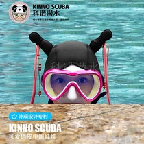 KinnoScuba new China doll cartoon diving headgear Diving hat uniform size warm red hairband