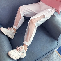 Tide Girl Ice Silk Anti-mosquito Pants Summer Dress 2022 New Korean Version Slim Fit Pants Big Boy Summer Child Clothing Pants