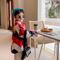 Monee boys 2021 spring and autumn new Korean version of the color jacket small and medium children foreign style pure cotton casual top