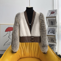 zqqz whole mink coat womens 2021 New slim fashion short fox fur mink fur coat 3044