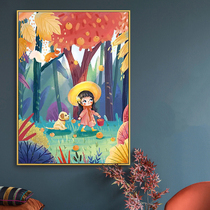 Spring outing girl 2021 new thread embroidery cross stitch cute bedroom small cartoon childrens simple handmade embroidery