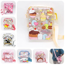 Cartoon Corner Bio Meleti Transparent Skew Cross Single Shoulder Bag PVC Waterproof Jelly Bag Small Balls Child Backpack