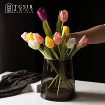 Tulip simulation flower PU feel moisturizing fake flower Nordic indoor living room table coffee table flower arrangement decoration decoration