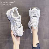Fa Masa brand leather thick-soled father shoes womens 2021 New Spring feet small fashion Wild Sports womens shoes