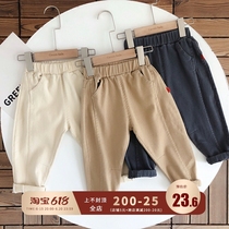 Multi-mother recommended ~ Korean children 2020 fall twill pure cotton elastic casual pants for children loose comfort long pants