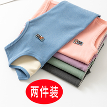 Autumn and winter childrens warm vests in the big childrens suspenders girls and boys in spring and autumn to wear bottoming velvet plus velvet vest