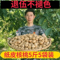 Xinjiang specialty 185 paper-skinned walnuts original flavor raw 2020 new nuts thin shell 5 bags of 5 kg dried fruit thin skin