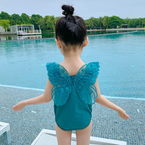 Childrens swimsuits girls children lace cute butterflies little girl princess Korean quick-drying swimwear