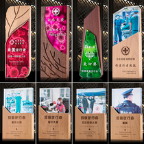 Loving Frosted Crystal Trophy Custom Creative License Plate Gala Souvenirs Hem Free Lettering Certificate Prizes