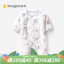 Tongtai newborn thick cotton cotton clothes baby spring and autumn cotton lace closed crotch cotton warm conjoined cotton clothes climbing clothing