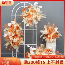 Wedding site layout of a full set of floral flowers flower line Flower Flower wedding T arch decoration background hanging row flower