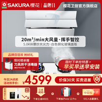  Sakura 7B02 YBG01 Range hood gas stove set Side suction kitchen combination smoke machine stove set