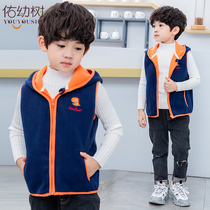 Childrens vest 2021 autumn new boys spring and autumn horse clip baby Korean cardigan foreign style plus velvet vest