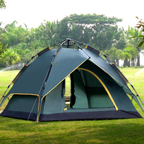 Tent outdoor camping full-automatic single double wild rainstorm thickened beach camping equipment indoor rainproof