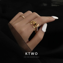 South Koreas new fashion temperament kgold rose ring female ins tide niche cold style simple ring gift