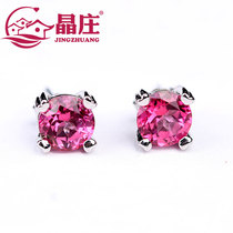 Gift certificate 2019 new natural red topaz earrings 925 silver simple and small temperament amethyst earrings