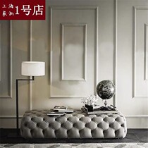 American Clothing Shop Sofa Fabric footrest Stool Bedroom Stool bedroom Bed Tailstool Grey for shoes Bench Leather Mound