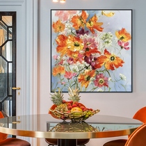 Hand painted oil painting square Xuanguan Restaurant Hung Painting Abstract Decoration Painting Brief Beauty Style Villa living room sofa Background wall painting