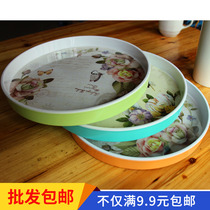 Melamine Tea Disk Plastic Tea Plastic Tray Round European Household Creative Fruit Plastic Nordic Living Room Simple