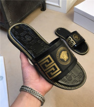 2022 Summer beauty Duesha word slippers men genuine leather Fashion outside wearing non-slip sandals sandals beach shoes mens slippers