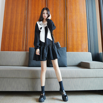 2021 new womens early spring autumn long sleeve French retro temperament waist thin Hepburn doll dress skirt