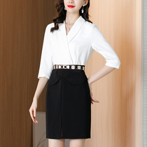 Professional dress womens dress temperament overalls fashion work suit suit suit collar fake two-piece suit dress