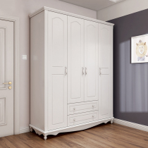 American adult wardrobe European open door four door wardrobe simple bedroom modern white wardrobe small apartment cabinet