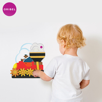 Oribel Mr Bears Little Train Manual coordination Childrens enlightenment Early Education Cognitive Puzzle Wall sticker toy 2 years old 