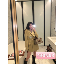 vcruan Ahego khaki blazer womens autumn loose Korean design sense long suit