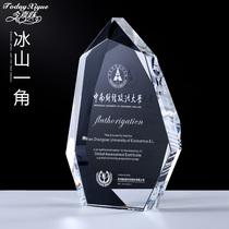 New crystal glass trophy custom excellent employee trophy custom iceberg trophy authorized brand dealer recognition
