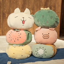 Cute pig warm hand pillow Cartoon doll meddle nap pillow Hand cover girl plush toy doll doll winter