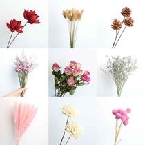 Dried Flowers Bouquet Real Flowers Rose Ugali Gold Ball Full of Star Net Red Ins Home Residence Decoration Living Room DIY Pendulum