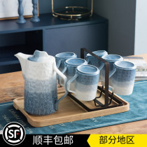 Household ceramic cold water kettle cup set Living room teacup Teapot coffee pot High temperature water cup cup cup