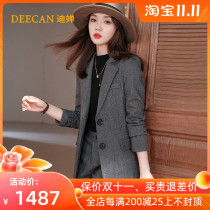 Advanced sense wool professional suit female 2021 autumn and winter New Korean version of thick president dress suit suit suit