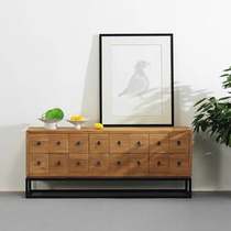 American country wrought iron wood TV cabinet drawer type coffee table bedside cabinet display cabinet rectangular floor cabinet