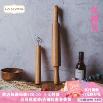 Thai imports LCLIVING Xiangxi Chinese Western-style big number lengthened without painted rolling pin solid wood rolling stick
