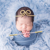 Childrens photography costume photo studio baby photo newborn full moon 100 days Baby props curse Golden hoop stick