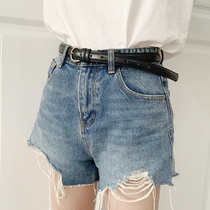 Ladies belt Joker Net red belt Korean simple retro jeans casual belt ins style decoration Black