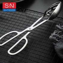 YSJY Stainless Steel Food Clip Scissors Shaped Multipurpose Food Baking Bread Steak Outdoor Picnic Barbecue Clips