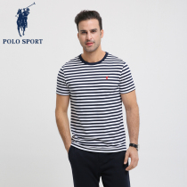 Polo Sport Men t-shirt summer new short sleeve trend casual collar to repair pure striped sea shirt