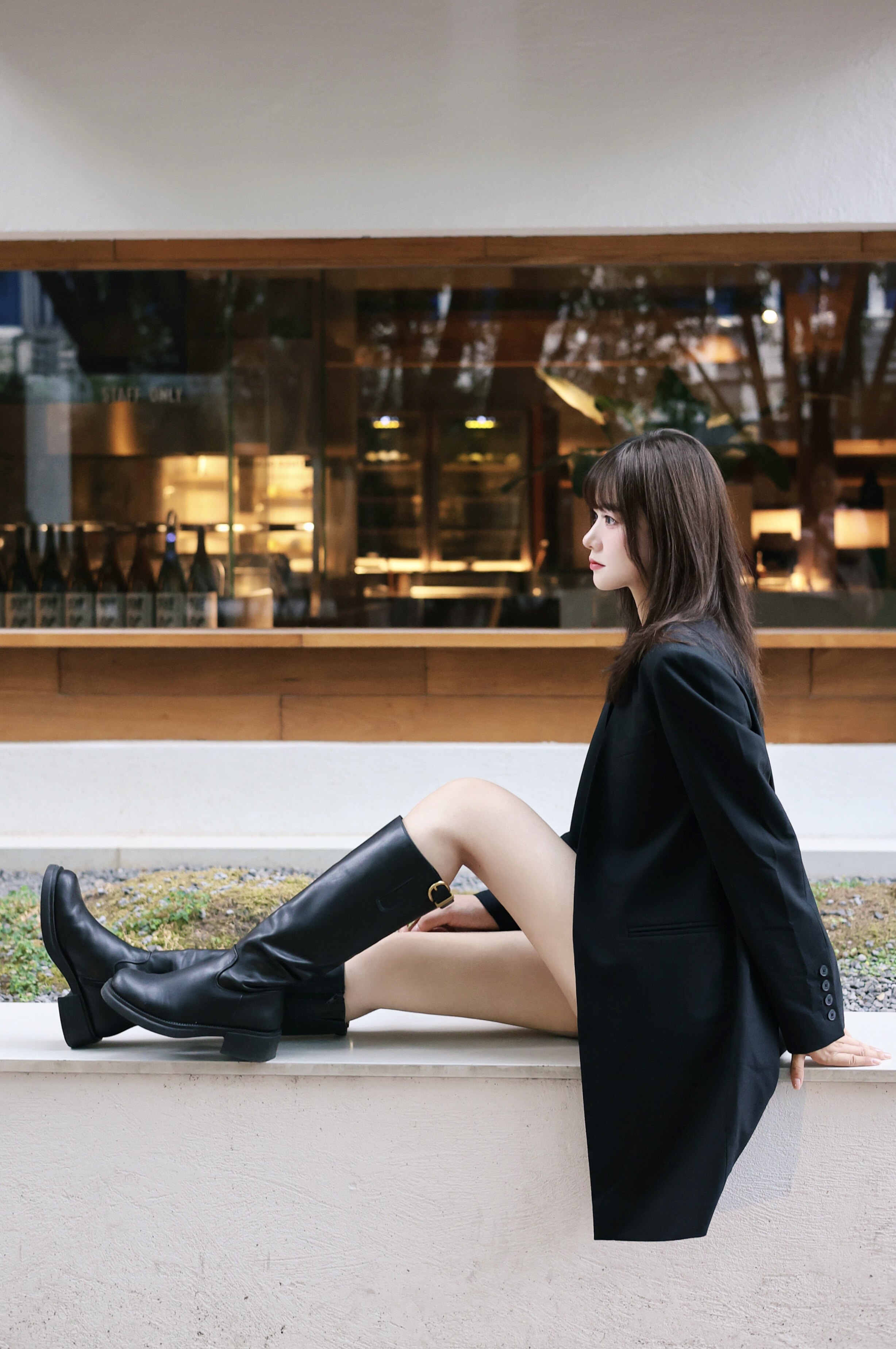 kisscat接吻猫[城市旅人]骑士靴，万茜方枪枪美洋同款真皮皮带扣复古英伦风