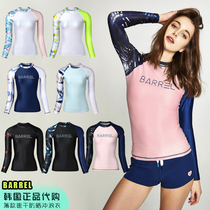 South Korea BARREL color quick-drying sunscreen hot spring fitness split diving suit jellyfish clothing long sleeve T-shirt women